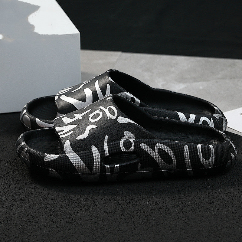 Women's Creative Print Platform Slippers for a Fashion-Forward Look