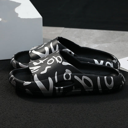 Women's Creative Print Platform Slippers for a Fashion-Forward Look