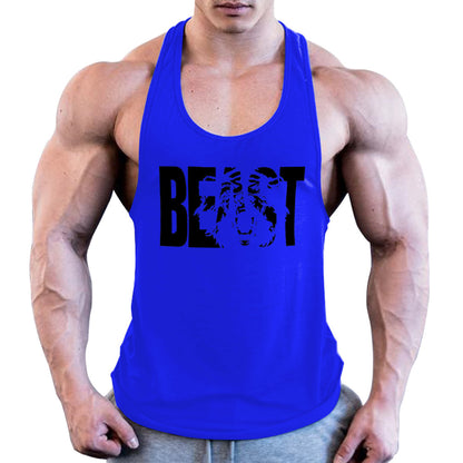 Men's Cotton Printed Wide Strap Vest for Active Comfort