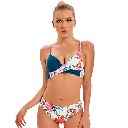 បោះពុម្ព Polyester Split Swimsuit សម្រាប់ស្ត្រី - លើកសម្លៀកបំពាក់ឆ្នេររបស់អ្នក។