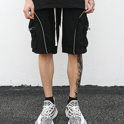 Reflective Contour Terry Drawstring Shorts with Comfort and Trend