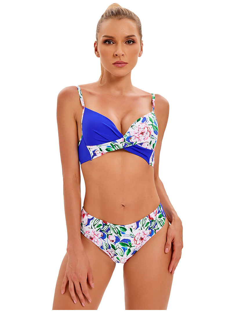 បោះពុម្ព Polyester Split Swimsuit សម្រាប់ស្ត្រី - លើកសម្លៀកបំពាក់ឆ្នេររបស់អ្នក។