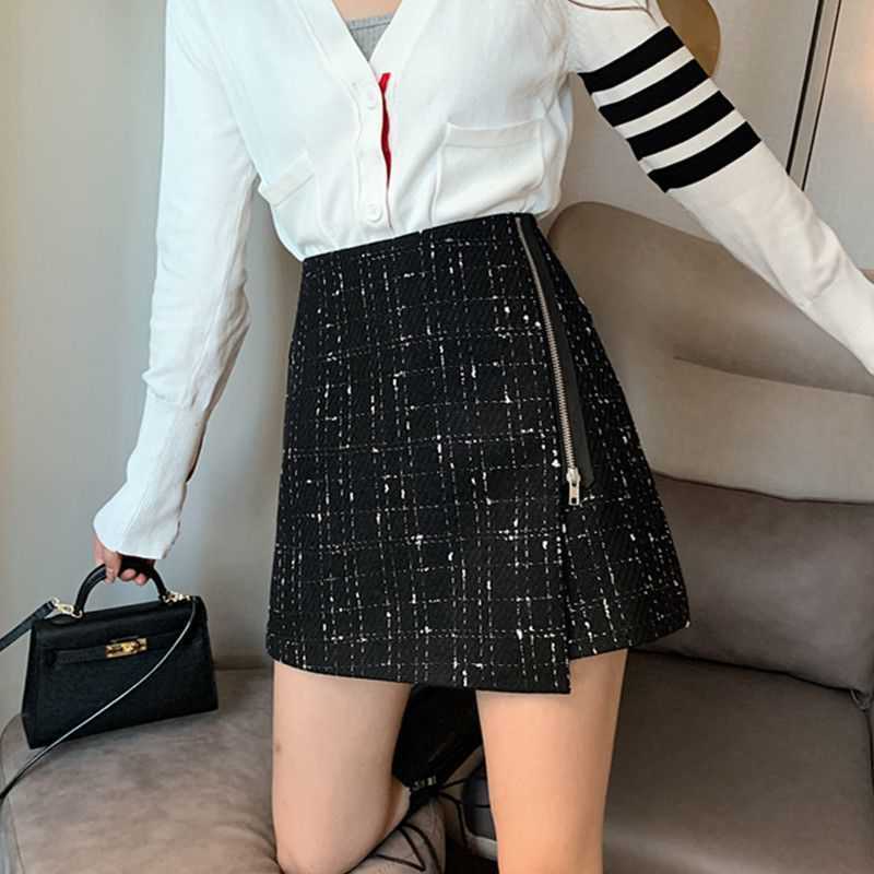 Irregular High Waist Woolen Skirt for a Timeless Style Statement