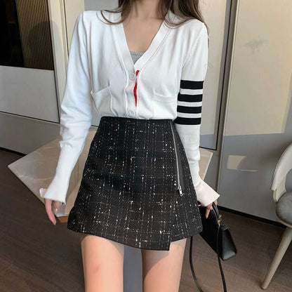 Irregular High Waist Woolen Skirt for a Timeless Style Statement