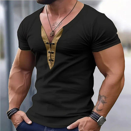 Men's Thin Stitching Sports Fitness Short Sleeve T-shirt