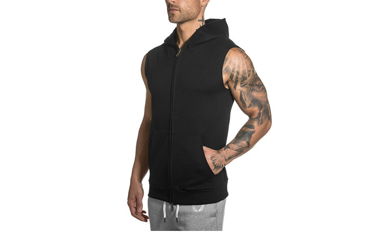 Men's Sleeveless Hoodies-Cool and Sleeveless