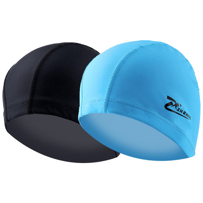 Waterproof PU Cloth Swimming Caps with Stylish Protection