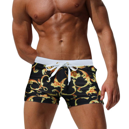 Double Pocket Zipper Quick-Drying Men's Swimming Trunks