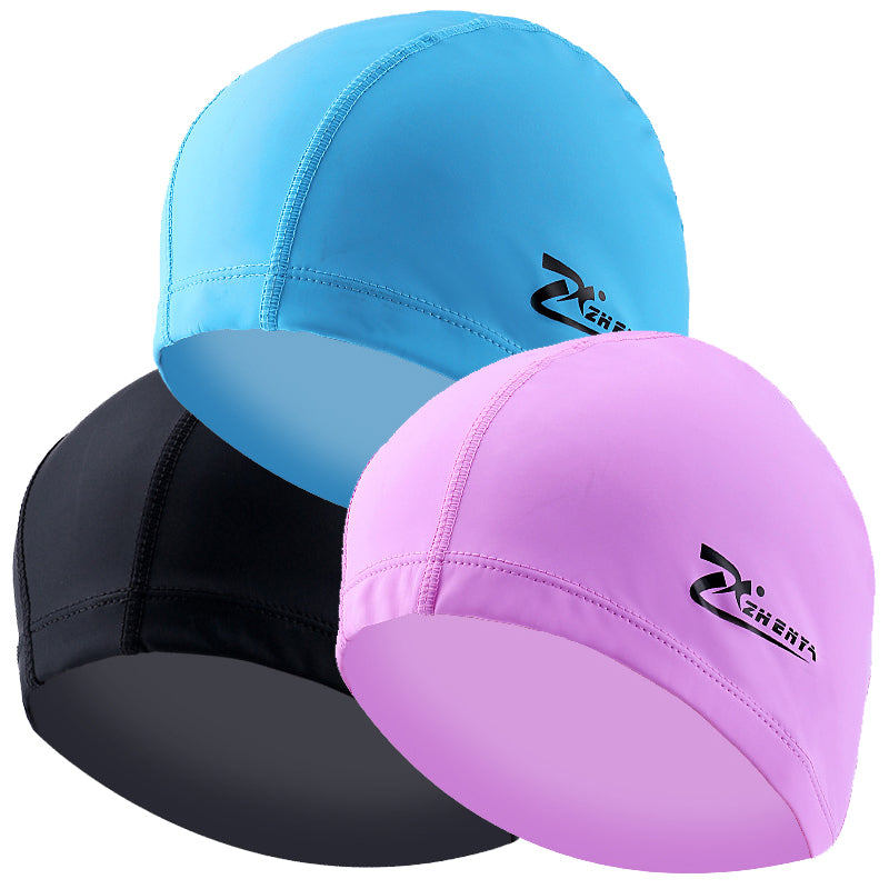 Waterproof PU Cloth Swimming Caps with Stylish Protection