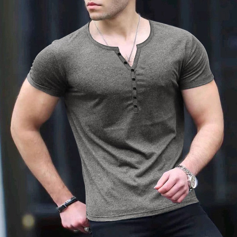 Short Sleeve Men's Solid Color T-shirt–Comfort and Style