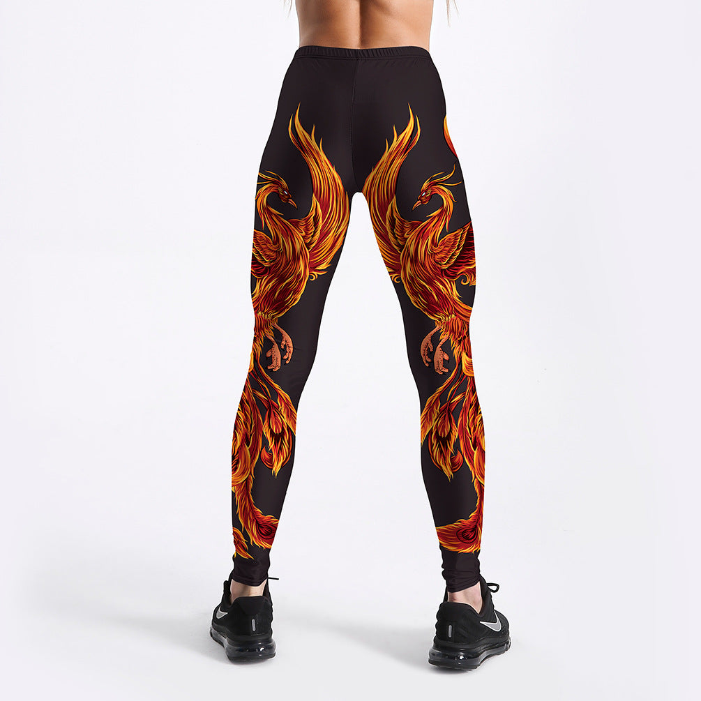 Rising Phoenix Yoga Leggings with Comfort and Flair