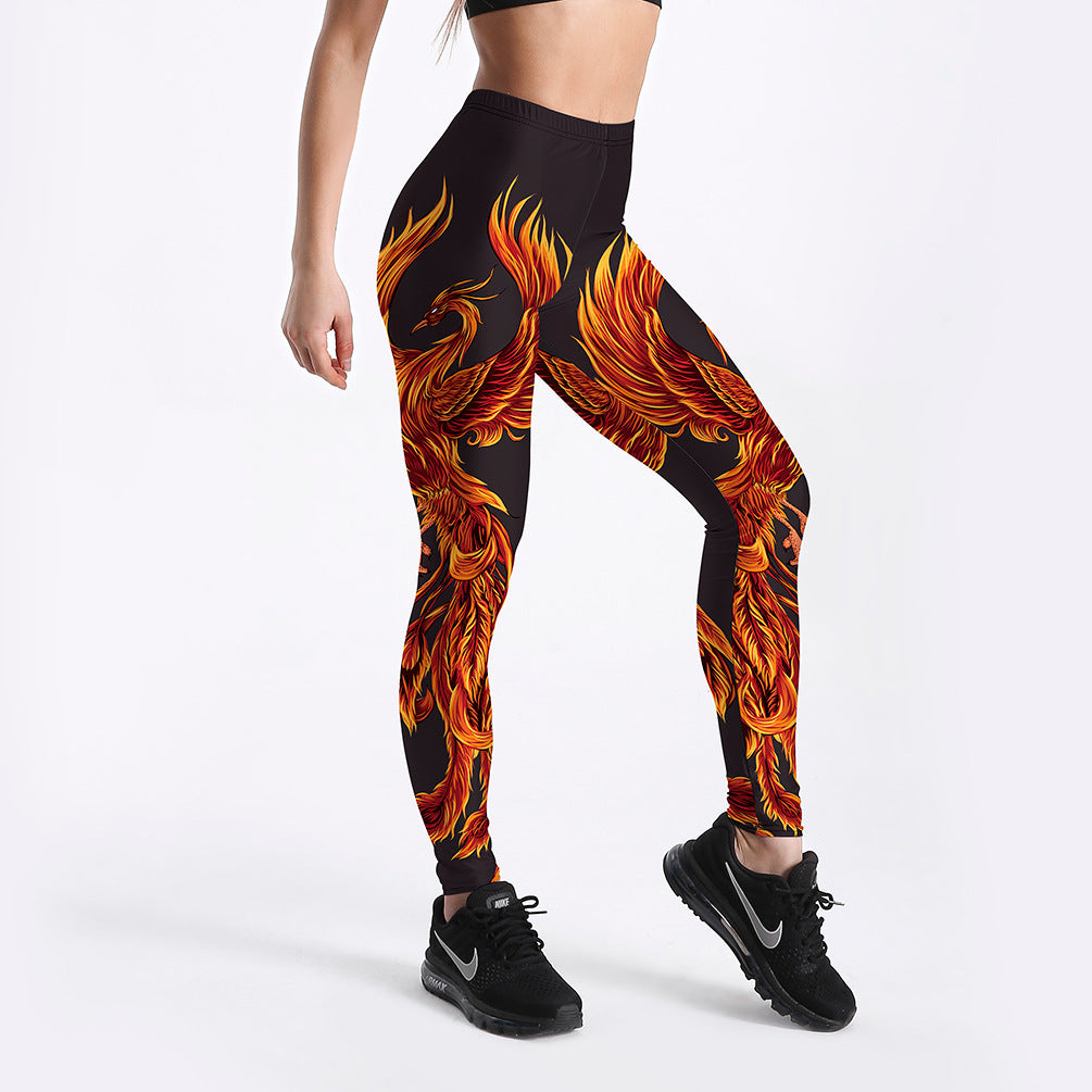 Rising Phoenix Yoga Leggings with Comfort and Flair