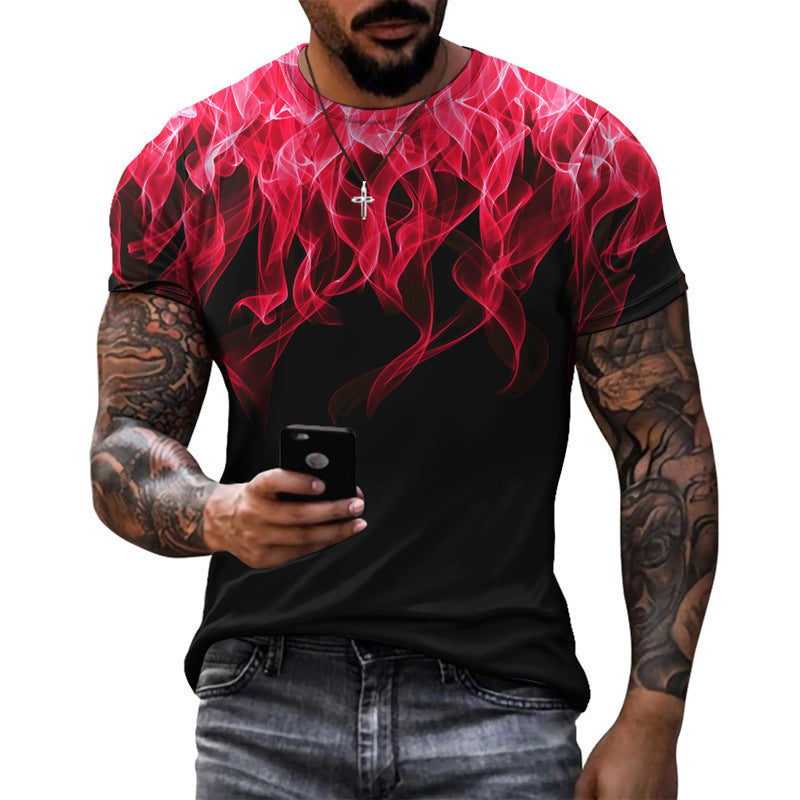 Multicolor Flame Gradient Men's Running T-Shirt