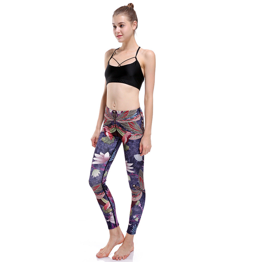 High Waist Hummingbird Yoga Workout Leggings for Active Fashion