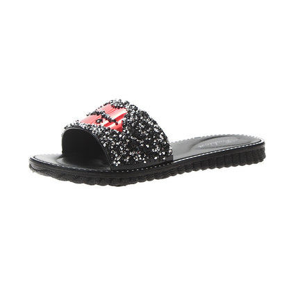 Lip Rhinestone Slippers for a Glamorous Touch with Sparkle in Style