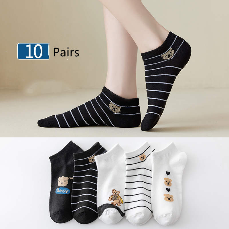 Japanese Cartoon Shallow Mouth Casual Socks for a Cute Touch