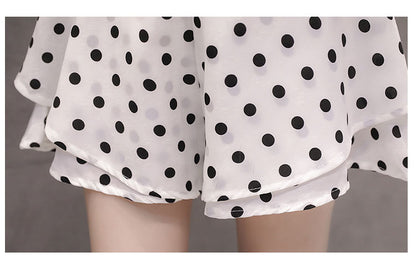 Casual High-Waist Polka Dot Skirt Shorts-Effortlessly Stylish