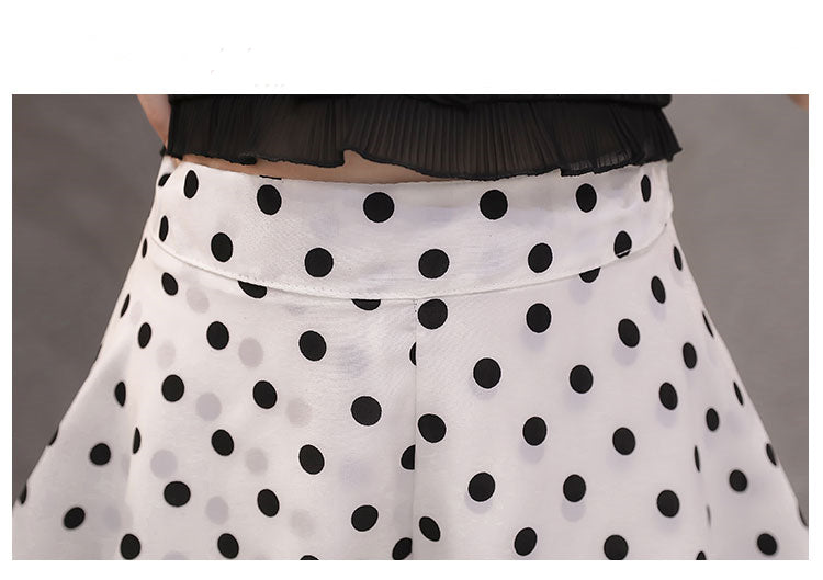 Casual High-Waist Polka Dot Skirt Shorts-Effortlessly Stylish