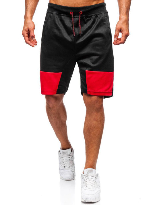 Fashion Stitching Drawstring Sports Shorts for Active Wear