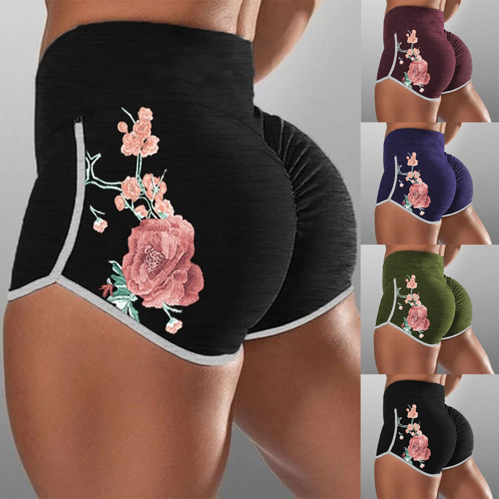 Leggings កន្លែងហាត់ប្រាណ Floral ជាមួយ Scrunch Booty Detail សម្រាប់ការហាត់ប្រាណរបស់ស្ត្រី