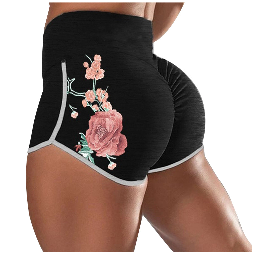 Floral Gym Leggings with Scrunch Booty Detail for Women's Workouts