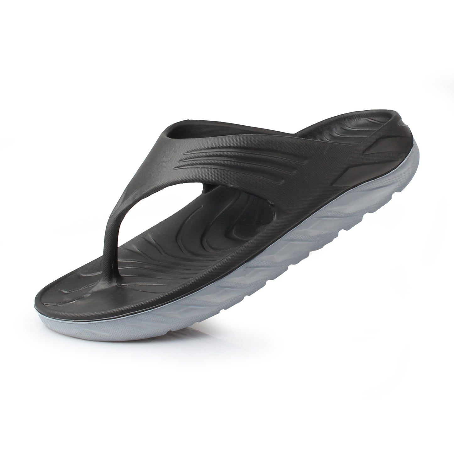 Flip-Flops ទាន់សម័យរបស់បុរស ជាមួយនឹងការគាំទ្រផ្នែកខាងក្នុងផ្ទះក្រាស់