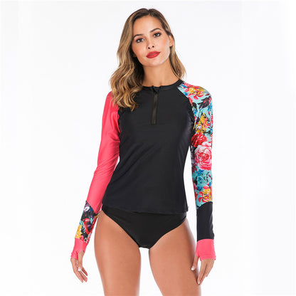 Women's Long-sleeved Split Triangle Diving Suit and Swimsuit