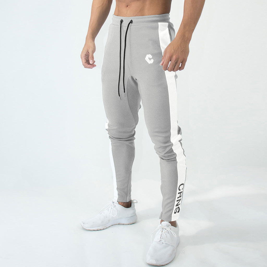 Men's Thin Fitness Running Trousers with Foot Zipper