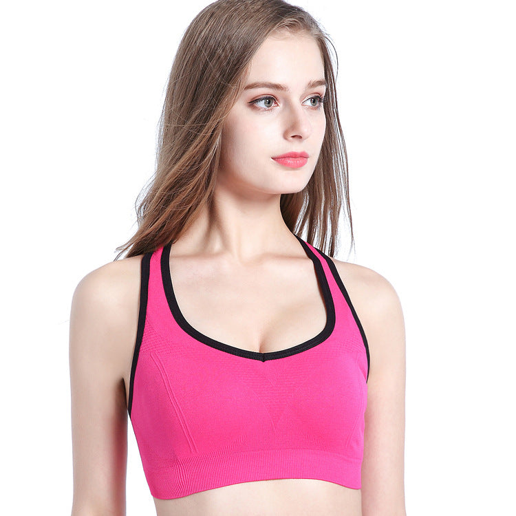 No Rims Shockproof Sports Bra-ល្អឥតខ្ចោះសម្រាប់ការរត់ ហាត់ប្រាណ និងយូហ្គា