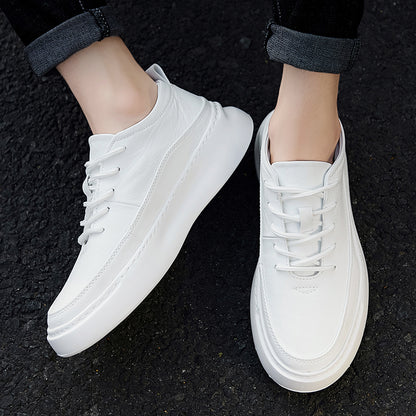 Men's Korean Style Wild Casual Design Shoes for a Trendy Look in White