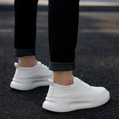 Men's Korean Style Wild Casual Design Shoes for a Trendy Look in White