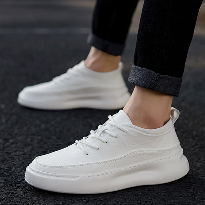 Men's Korean Style Wild Casual Design Shoes for a Trendy Look in White