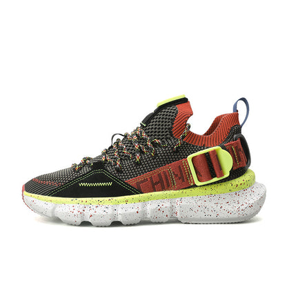 Breathable and Colorful Running Shoes featuring a Trendy Buckle Design