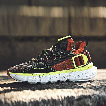 Breathable and Colorful Running Shoes featuring a Trendy Buckle Design