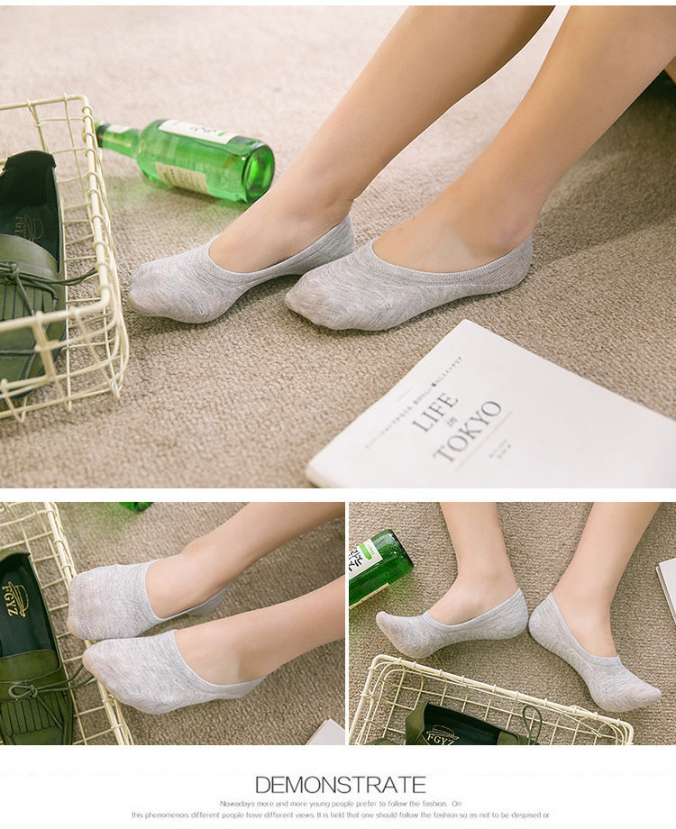 Chic Solid Color Low Boat Socks-Effortless Style for Leisure Moments