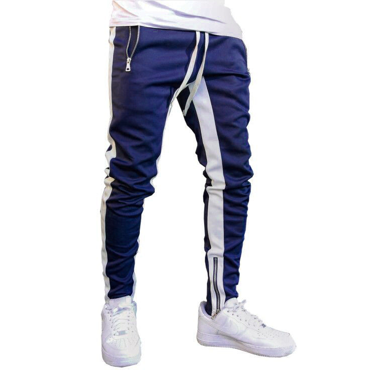 Men's Strappy Zippered Sports Trousers-Stylish and Comfortable