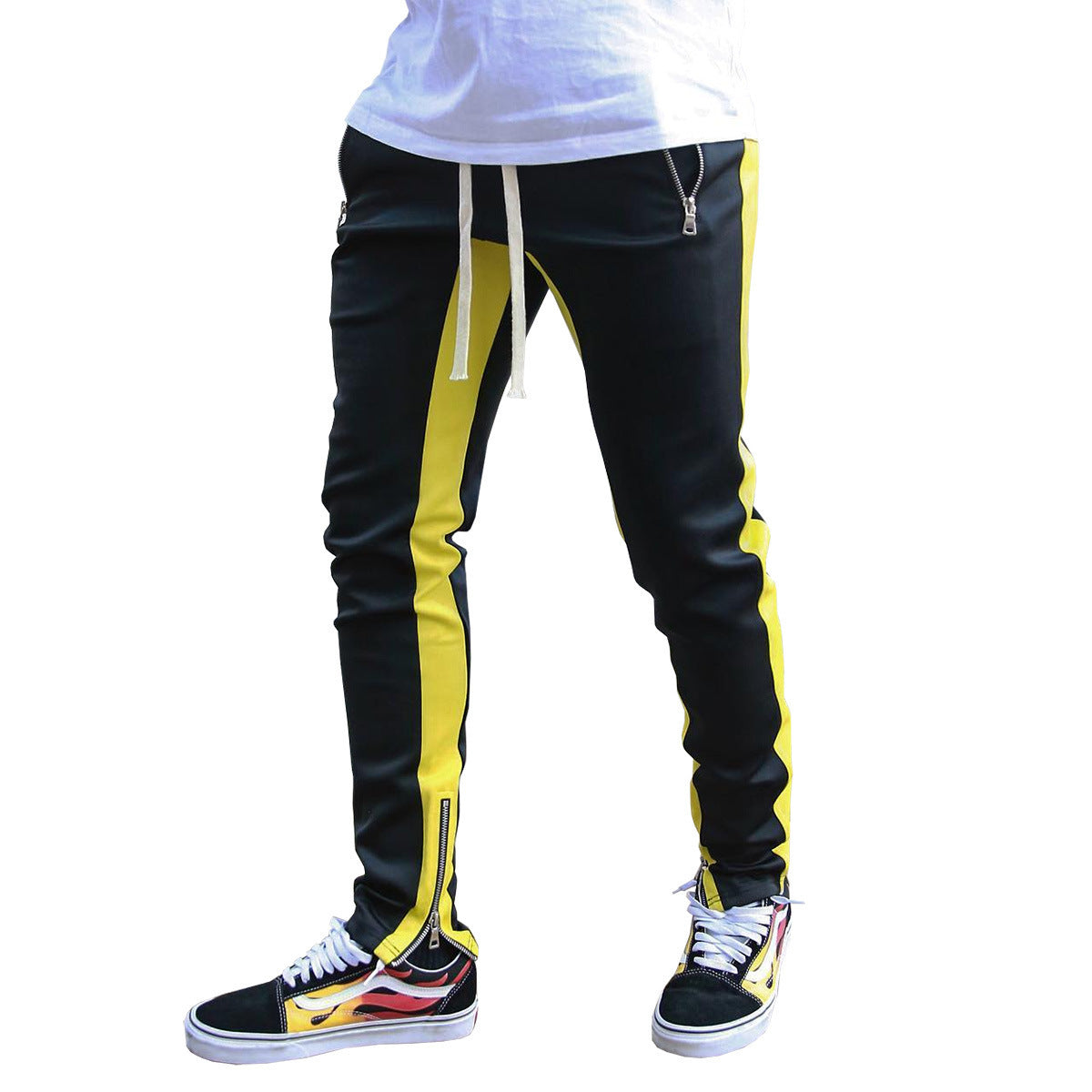 Men's Strappy Zippered Sports Trousers-Stylish and Comfortable