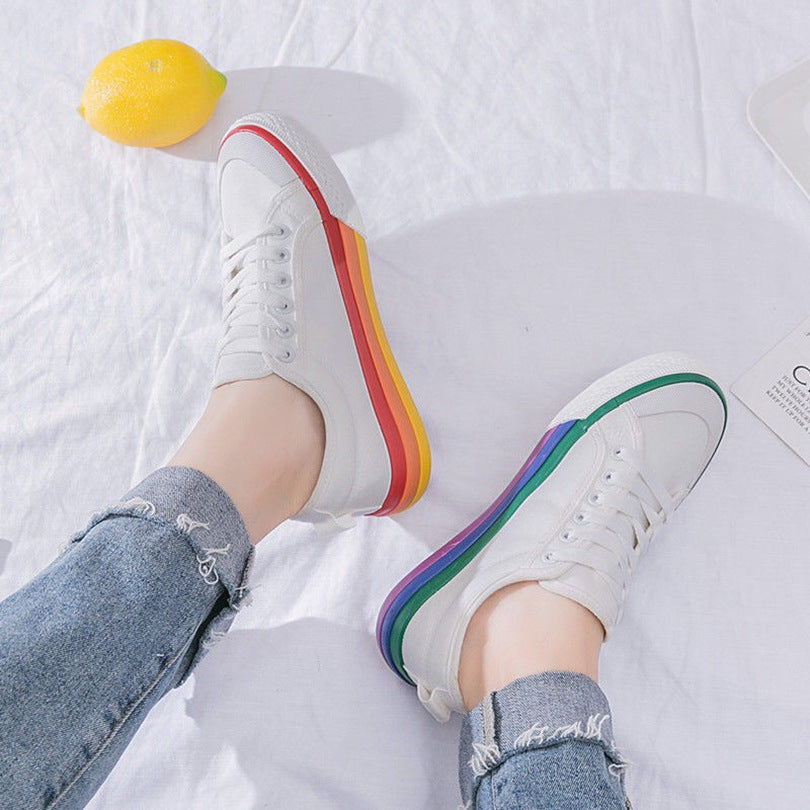 Rainbow Canvas Shoes-Effortless Chic for Every Occasion