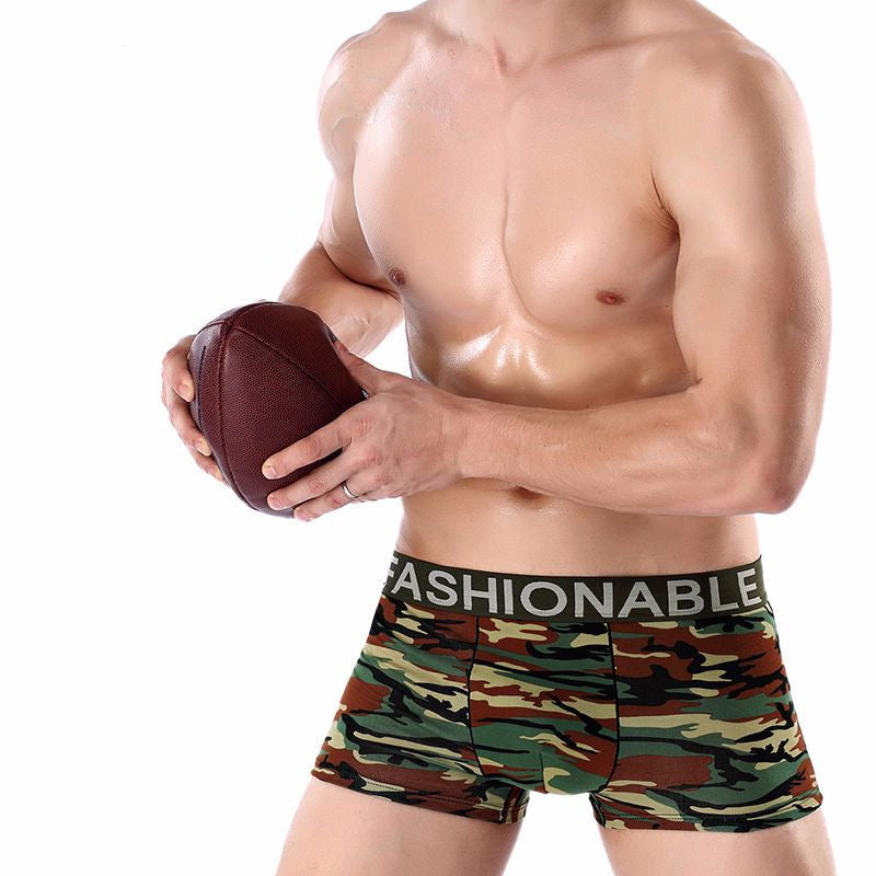 Men's Cotton Camouflage Print Boxer Briefs for Stylish Comfort