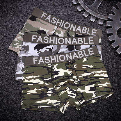 Men's Cotton Camouflage Print Boxer Briefs for Stylish Comfort