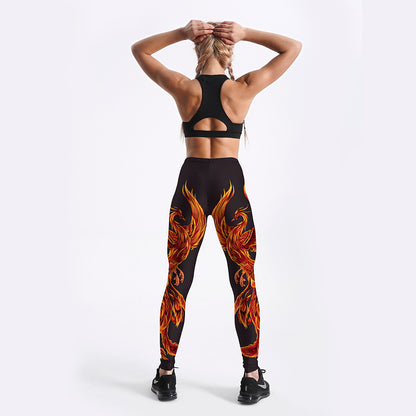 Rising Phoenix Yoga Leggings with Comfort and Flair