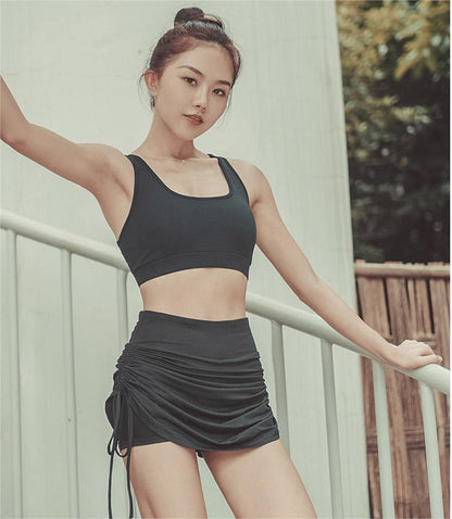 Women's Anti-Glare Sports Skirt with Yoga Shorts