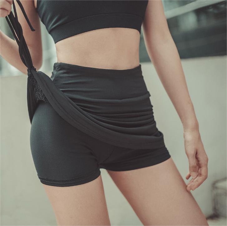 Women's Anti-Glare Sports Skirt with Yoga Shorts