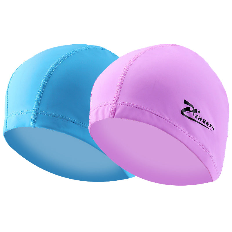 Waterproof PU Cloth Swimming Caps with Stylish Protection