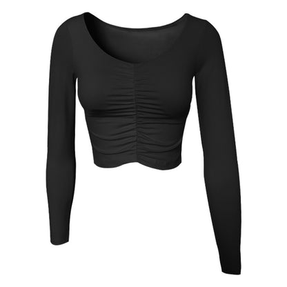 Belly Button-Revealing Sports Yoga Workout Attire-Stylish Activewear