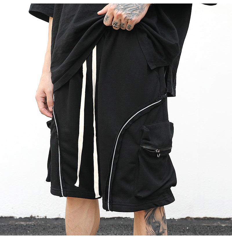 Reflective Contour Terry Drawstring Shorts with Comfort and Trend