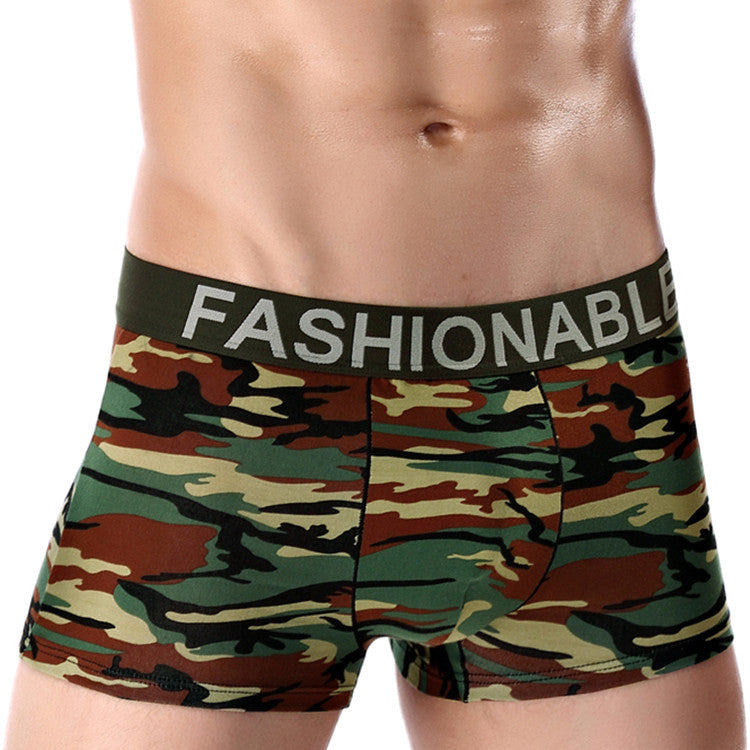 High-End Camouflage Printing Cotton Boxer Briefs for Men