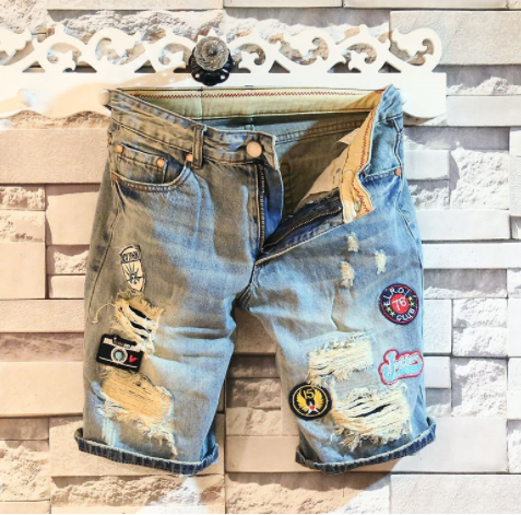 Embroidered Distressed Denim Shorts for Trendy Style