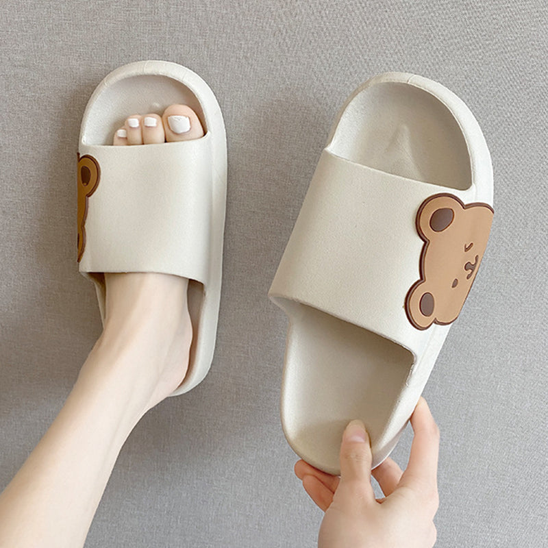 Adorable Bear-themed Beach Shoes and Bathroom Slippers