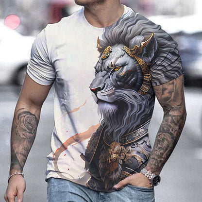 Men's Casual Short-Sleeved T-Shirt with Striking Printing